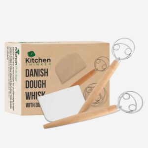 2 Danish Dough Whisk with Dough Scrapper